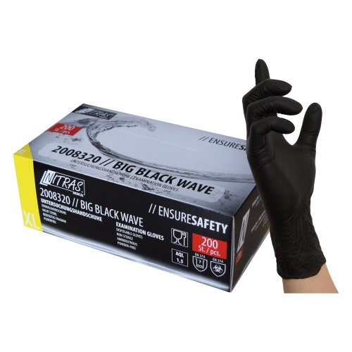 NITRIL Handschuhe BIG Black Wave [200] Gr. M/8